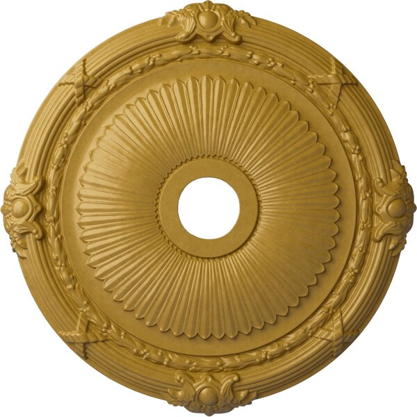 Ekena Millwork Heaton Ceiling Medallion (Canopies up to 6 1/2"), 27 1/2"OD x 3 7/8"ID x 2 1/4"P, Iridescent Gold CM27HEIGS - main